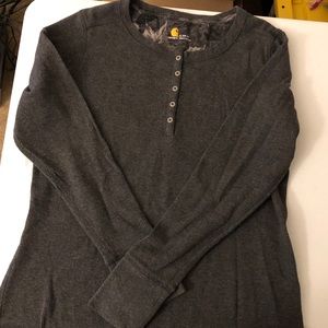 Carhartt Women's Gray Long Sleeve Henley Top